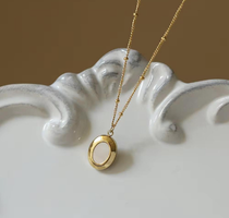 White Oval Necklace