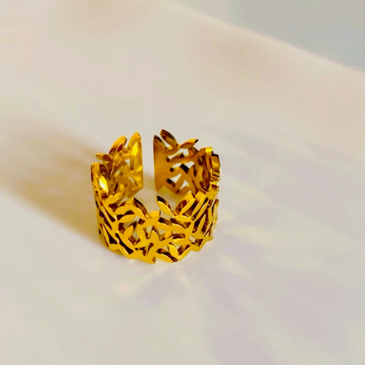 Leaf Chunky Ring (Adjustable)